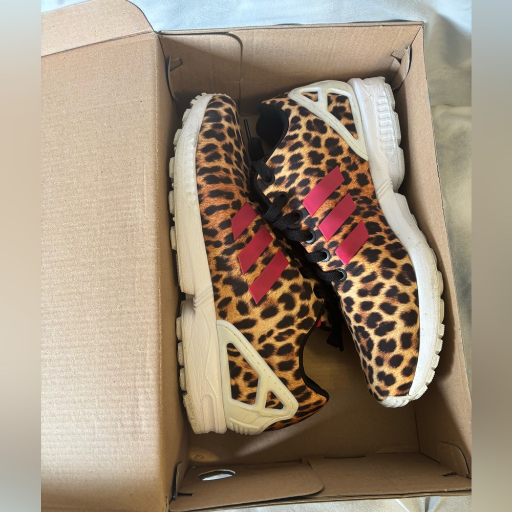 Adidas Brown and Red Sneakers with Bold Design